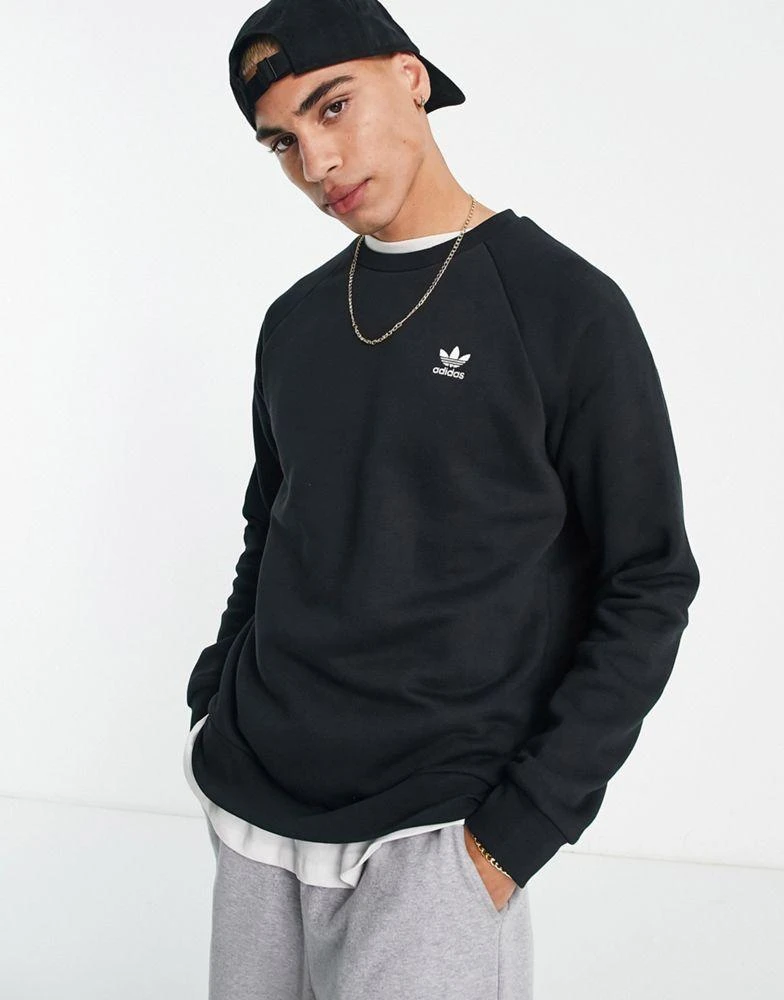 商品Adidas|adidas Originals essentials sweatshirt with small logo in black,价格¥257,第1张图片