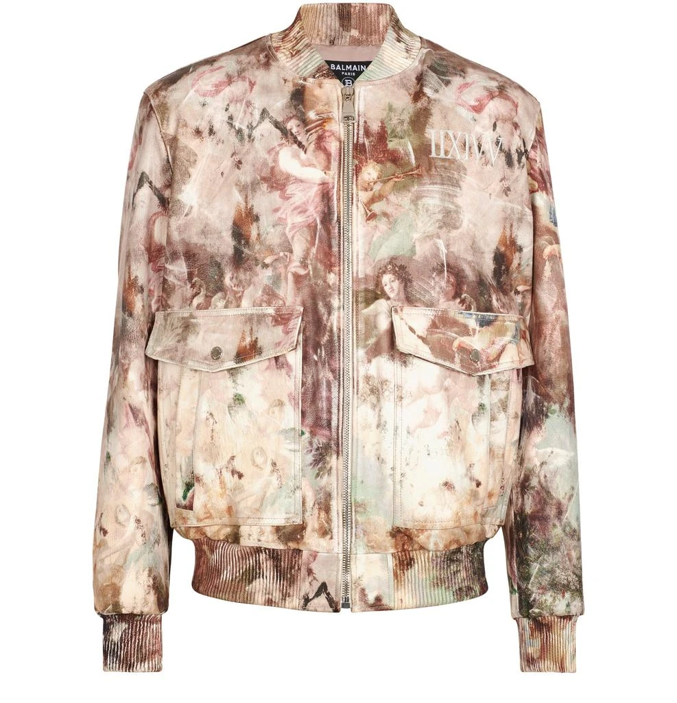 商品Balmain|Pastel 印花真皮飞行员夹克,价格¥39984,第1张图片