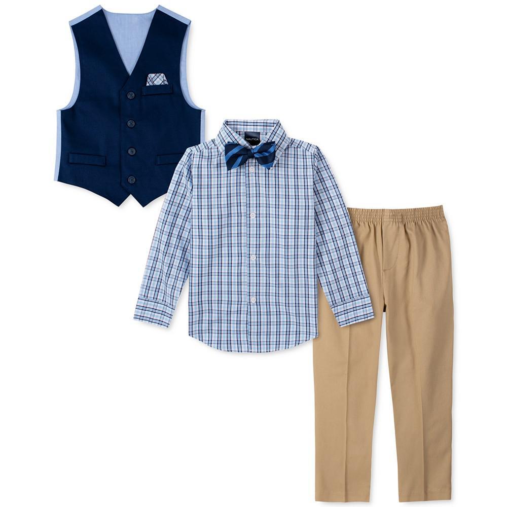 商品Nautica|Little Boys 4-Pc. Twill Vest Set,价格¥239,第6张图片详细描述