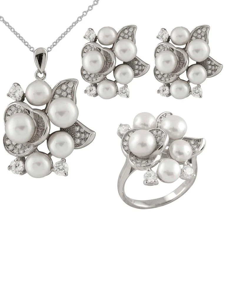 商品Splendid Pearls|Pearl Necklace, Earring & Ring Set,价格¥960,第1张图片