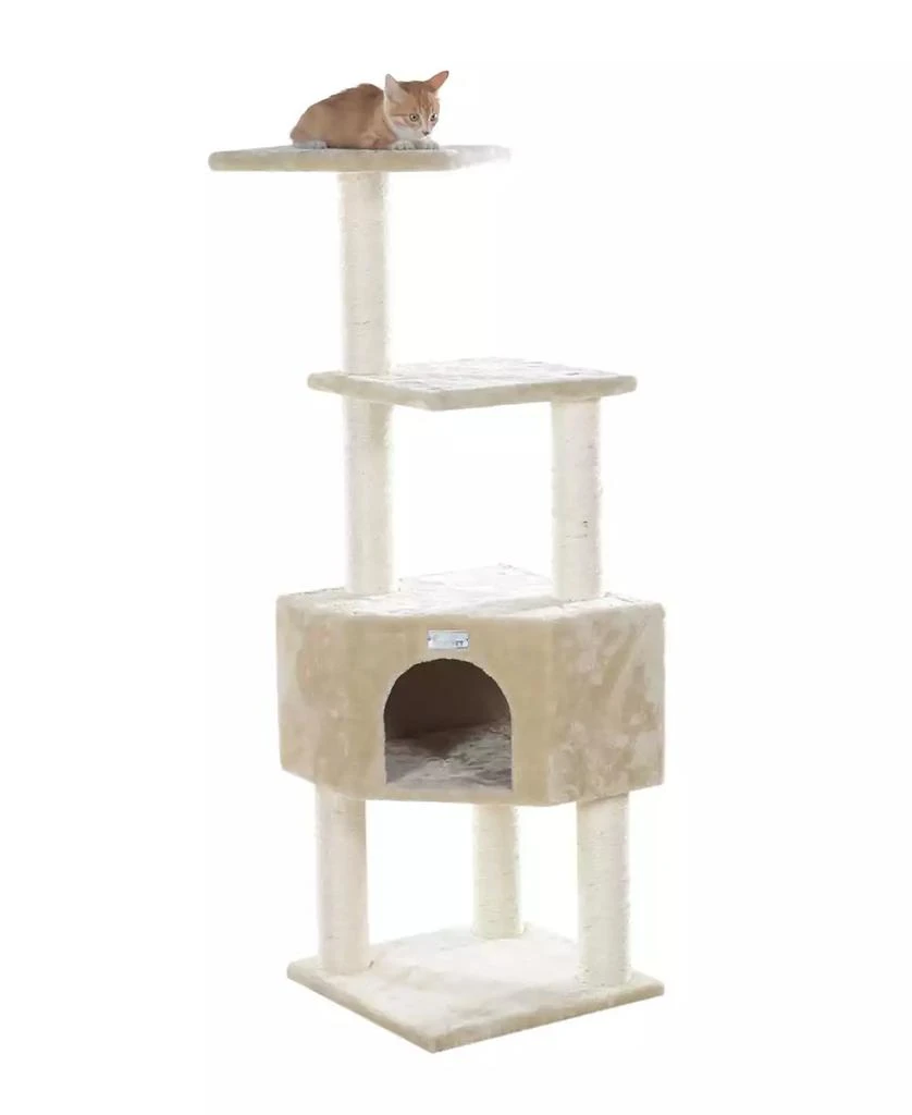 商品Macy's|48-Inch Real Wood Cat Tree With Perch & Playhouse,价格¥815,第1张图片