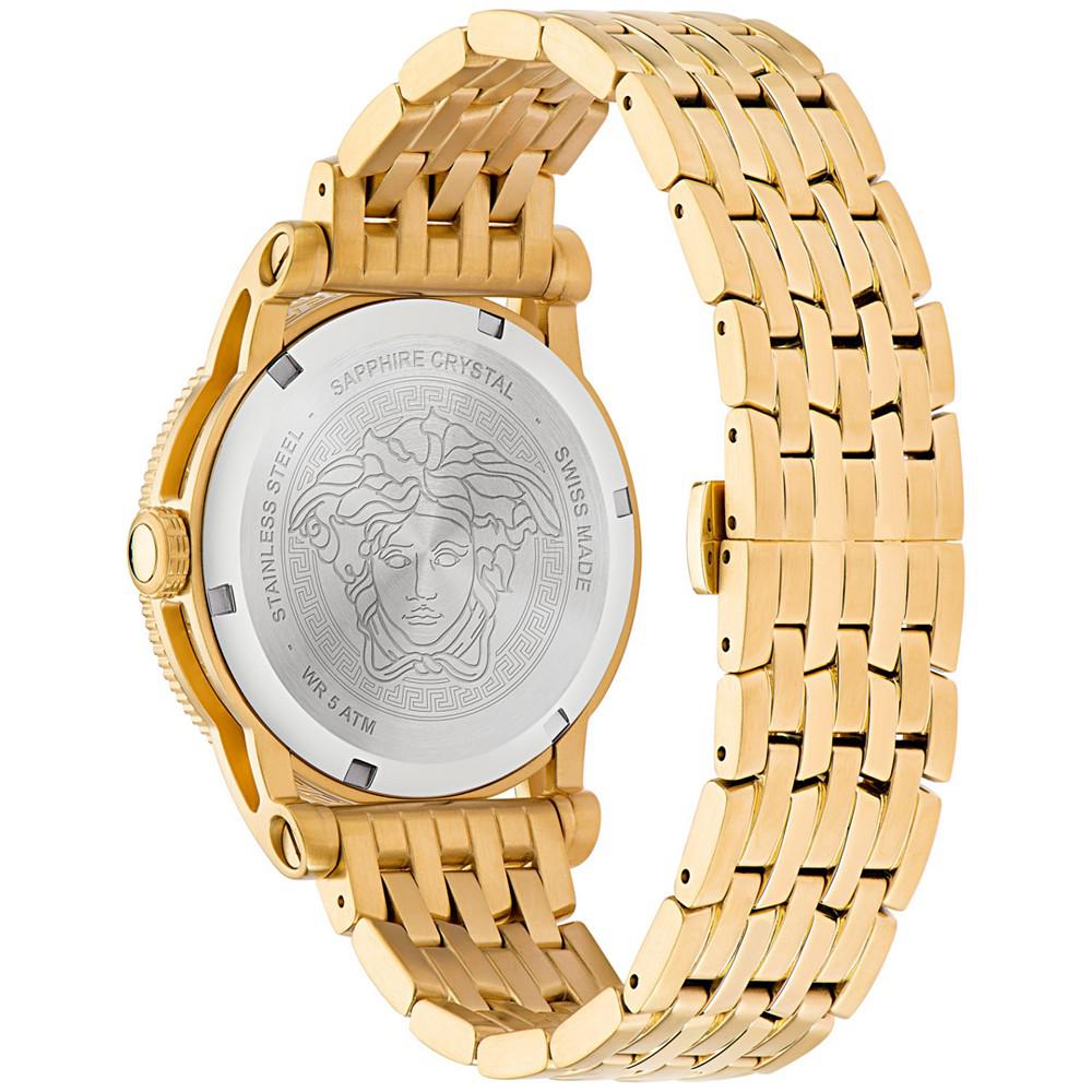 Men's Swiss V-Palazzo Gold Ion Plated Stainless Steel Bracelet Watch 43mm商品第3张图片规格展示