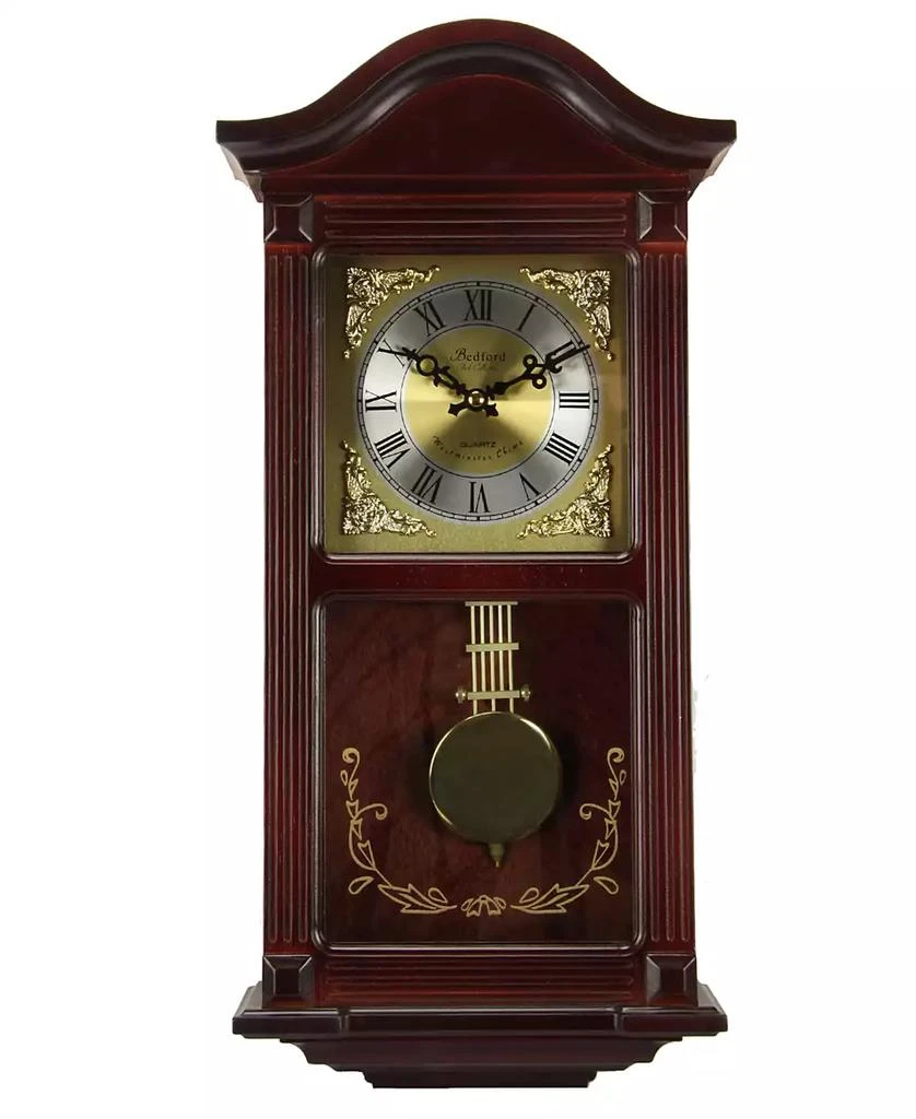 商品Bedford|Clock Collection 22" Wall Clock with Pendulum and Chimes,价格¥1095,第1张图片