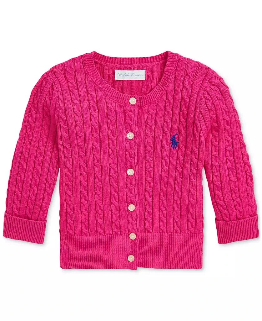 商品Ralph Lauren|Baby Girls Mini-Cable Cotton Cardigan,价格¥376,第1张图片