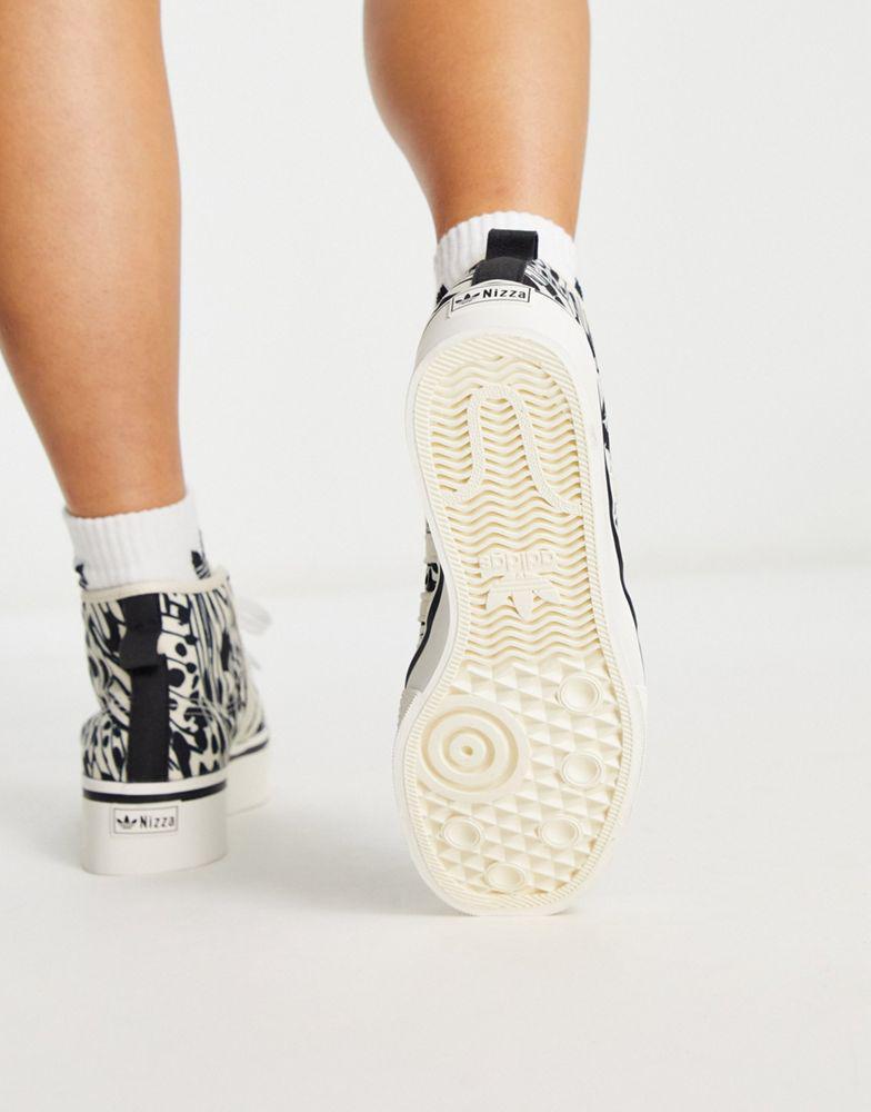 商品Adidas|adidas Originals Nizza platform mid trainers in animal print,价格¥523,第4张图片详细描述