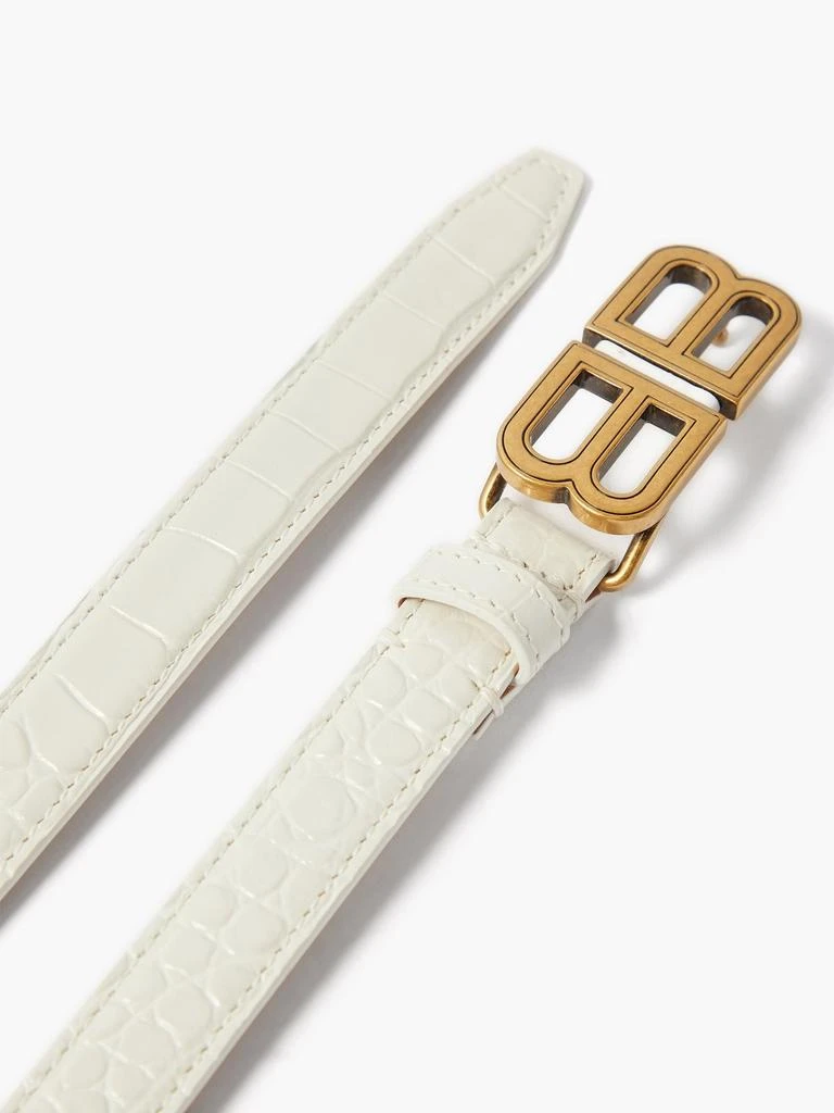 商品Balenciaga|BB-logo crocodile-effect leather belt,价格¥3166,第2张图片详细描述