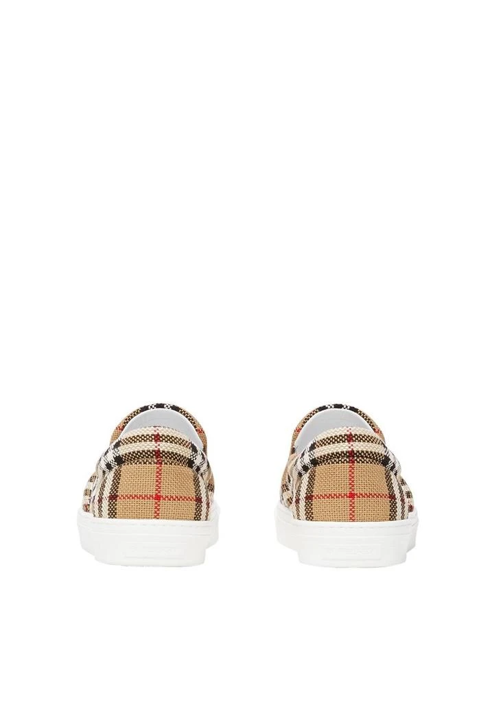 商品Burberry|Bio-based sole latticed cotton slip-on sneakers,价格¥4201,第3张图片详细描述