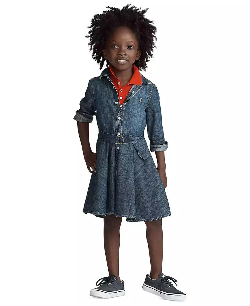 商品Ralph Lauren|Toddler and Little Girls Belted Cotton Chino Shirtdress,价格¥398,第1张图片