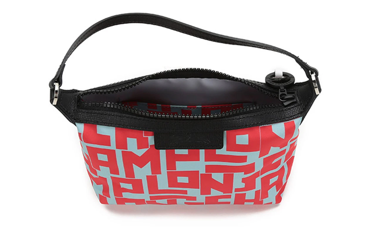 商品[国内直发] Longchamp|珑骧 Le Pliage 19 字母图案 织物 手提包 小号 女款 浅蓝色红色,价格¥991,第7张图片详细描述