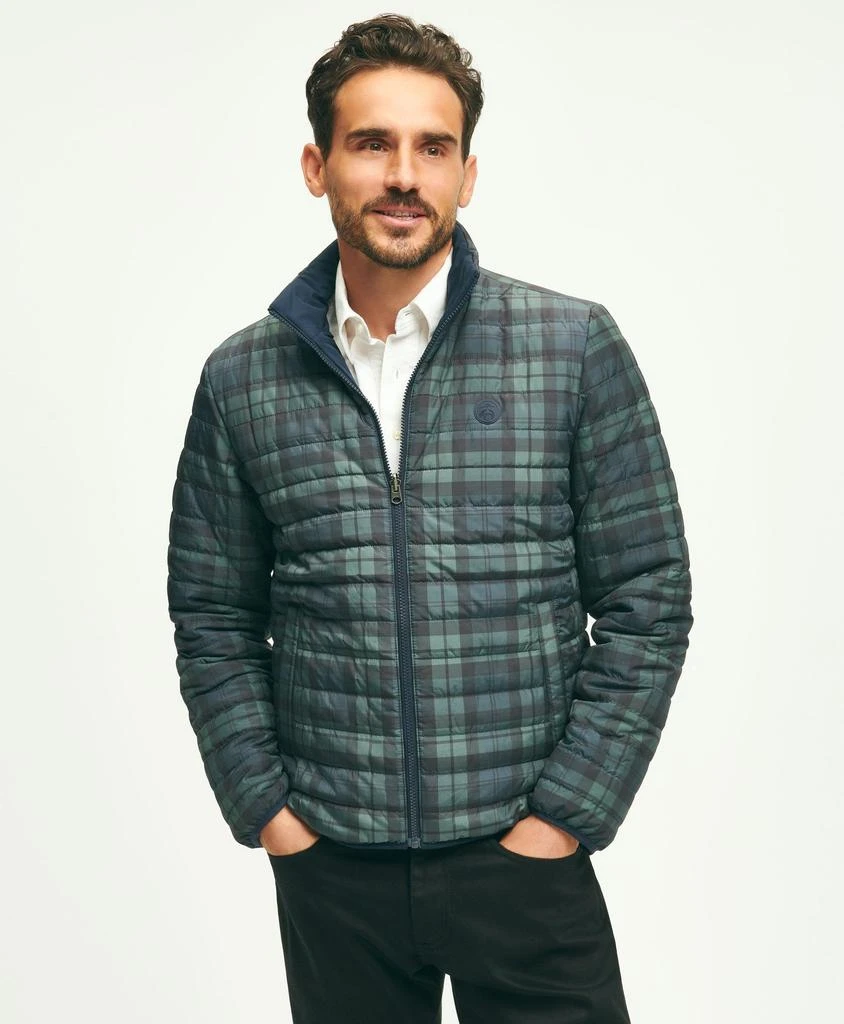 商品Brooks Brothers|Reversible Black Watch Tartan Puffer Jacket,价格¥823,第1张图片