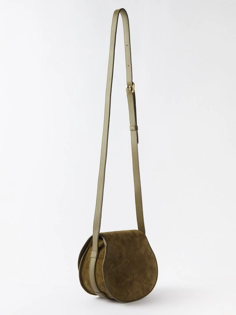 商品Chloé|Marcie mini suede and leather cross-body bag,价格¥6608,第4张图片详细描述