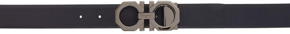 商品Salvatore Ferragamo|Navy & Black Gancini Reversible Belt,价格¥3594,第1张图片