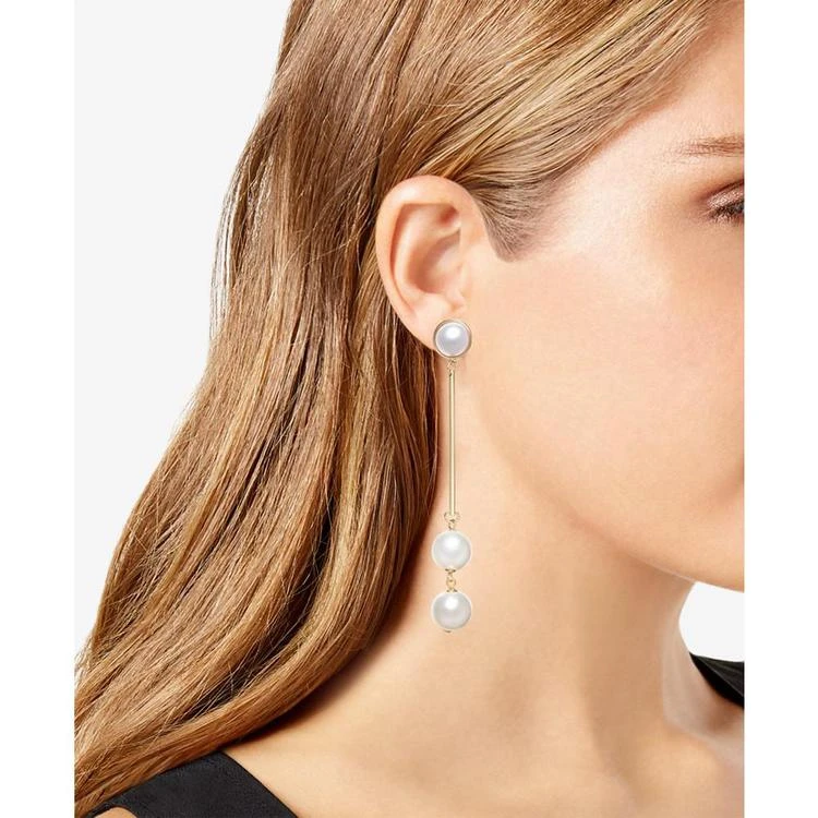 商品INC International|I.N.C. Gold-Tone Simulated Pearl Stick Earrings, Created for Macy's,价格¥65,第2张图片详细描述