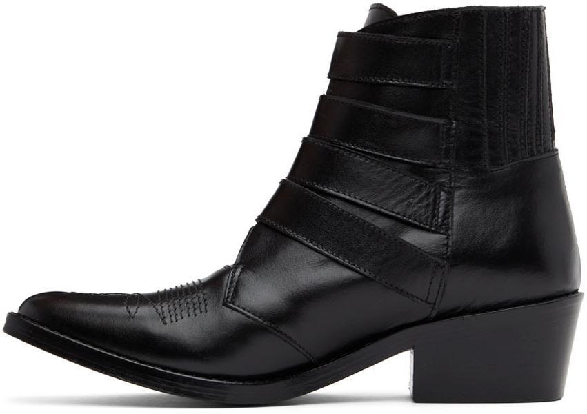 商品Toga Pulla|黑色 Four Buckle Western 踝靴,价格¥3569,第5张图片详细描述