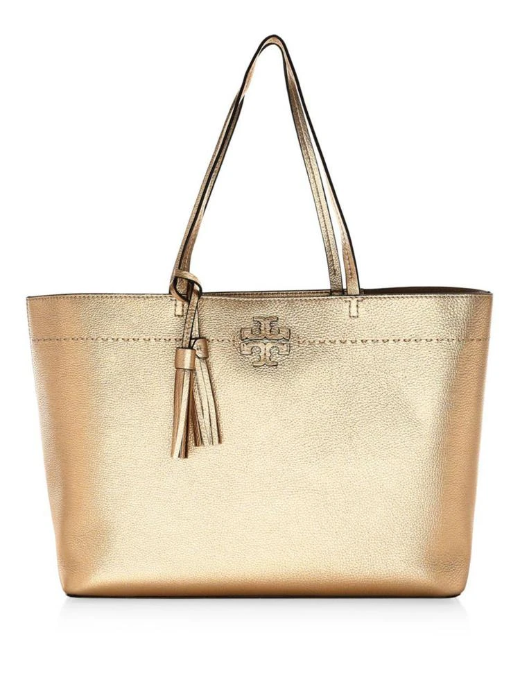 商品Tory Burch|Tory Burch - McGraw Metallic Leather Tote Bag,价格¥2986,第1张图片