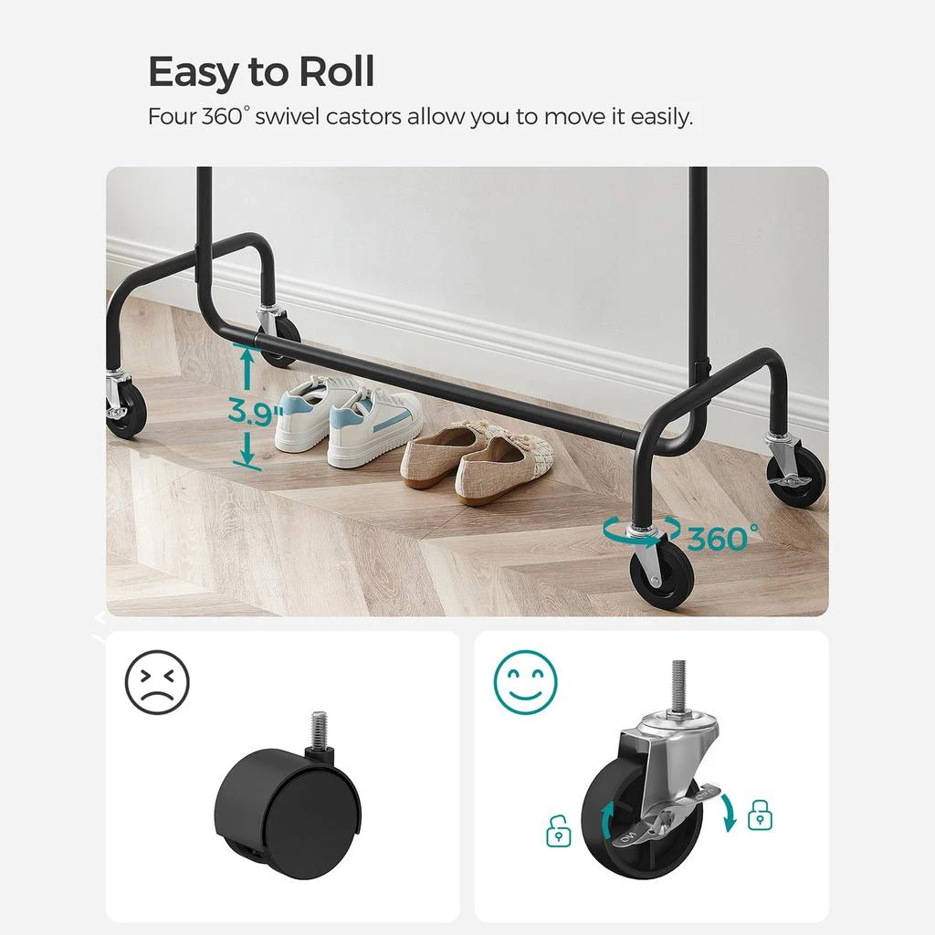 商品BreeBe|Heavy-Duty Clothes Rack with Extendable Hanging Rod,价格¥855,第3张图片详细描述