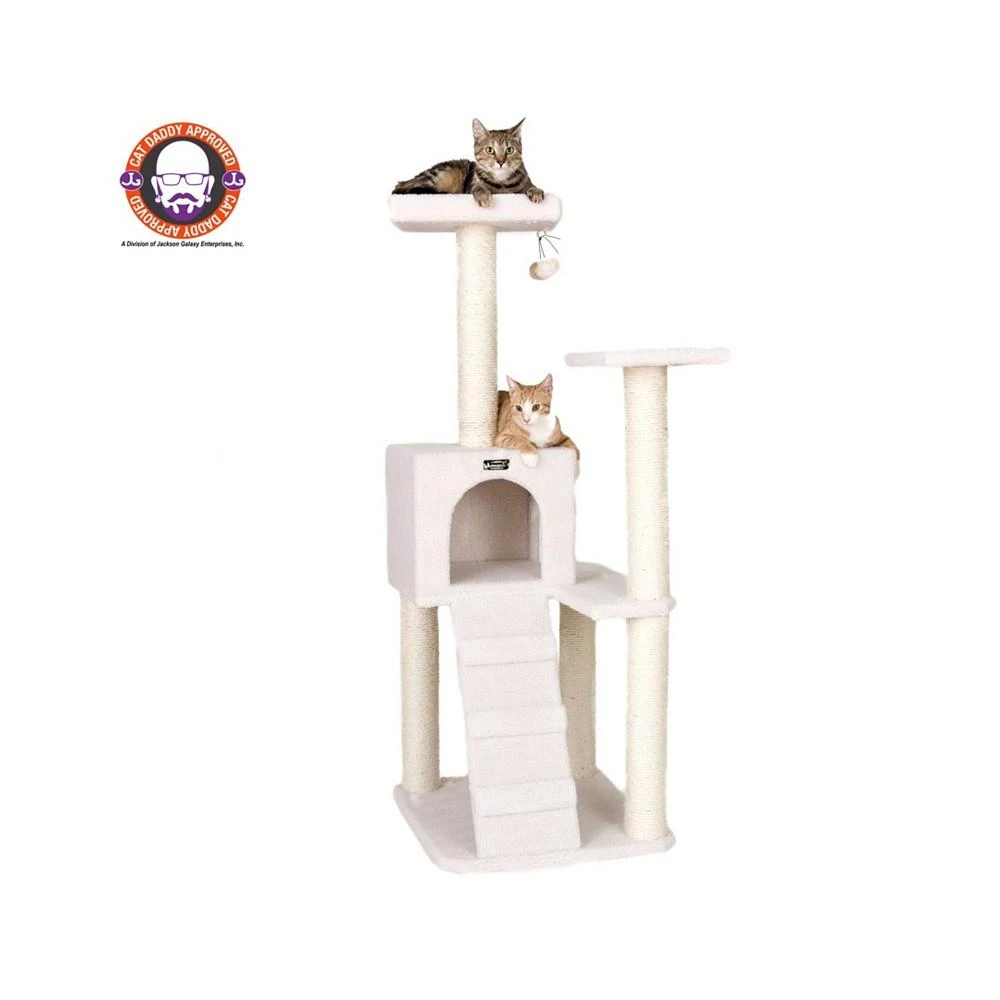 商品Macy's|53" Fleece Covered High Real Wood Cat Tree,价格¥1570,第5张图片详细描述