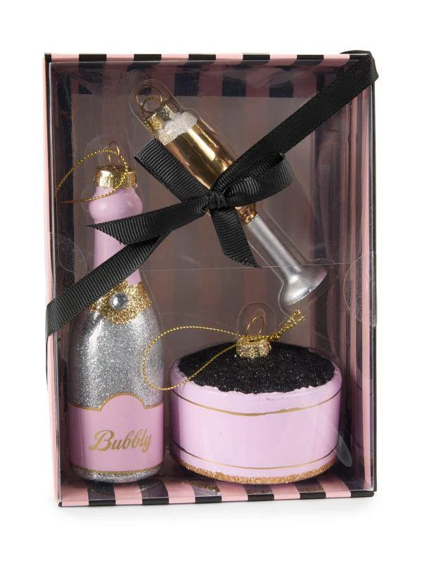 商品Saks Fifth Avenue|3-Piece Sparkling Wine & Caviar Ornament Set,价格¥188,第2张图片详细描述