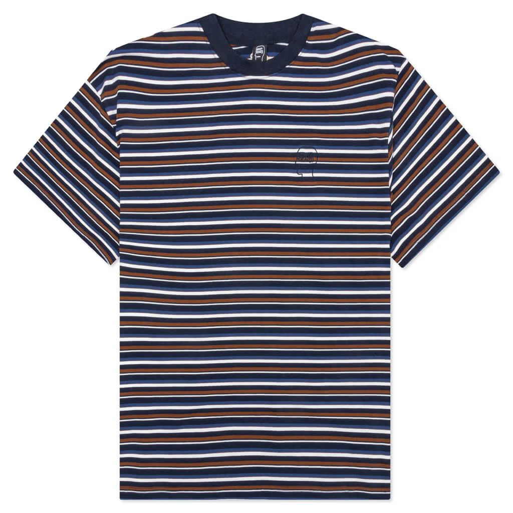 商品Brain Dead|Brain Dead Nineties Blocked Striped T-Shirt - Navy,价格¥342,第1张图片