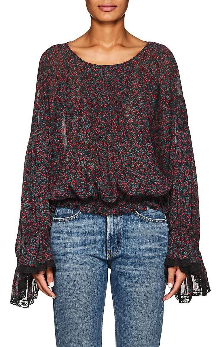 商品Chloé|Floral Cotton-Silk Voile Blouse,价格¥4775,第1张图片