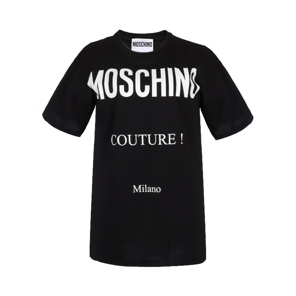 MOSCHINO 女黑色短袖T恤 A0716-0540-2555商品第1张图片规格展示
