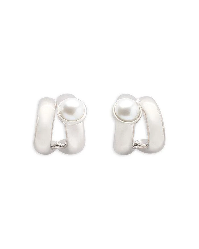 商品Kate Spade|Keep Sparkling Imitation Pearl Double Huggie Hoop Earrings,价格¥573,第1张图片详细描述