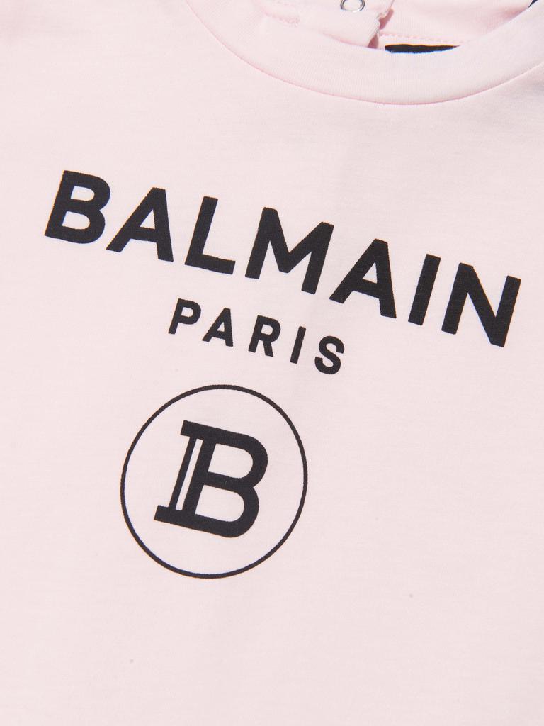 Balmain Pink Baby Girls Logo T-Shirt商品第3张图片规格展示