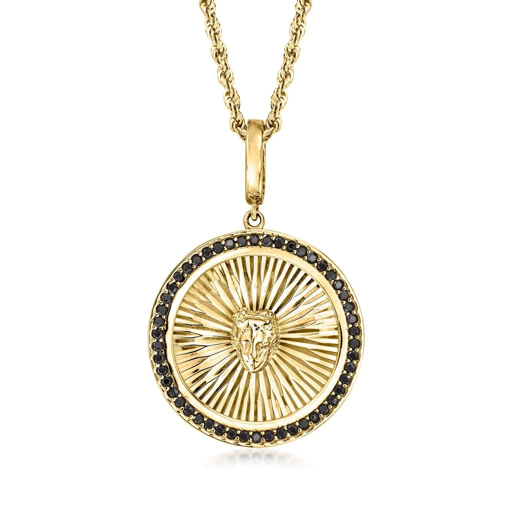 商品Ross-Simons|Black Spinel Venus Pendant Necklace in 18kt Gold Over Sterling,价格¥787,第1张图片