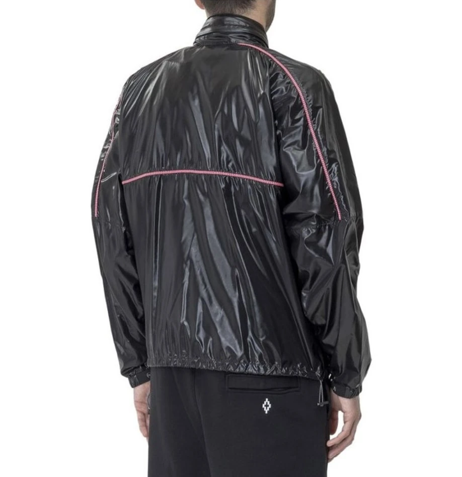Marcelo Burlon 立领拼接拉链长袖夹克外套  男款黑色CMEB028R20FAB002-1001 商品