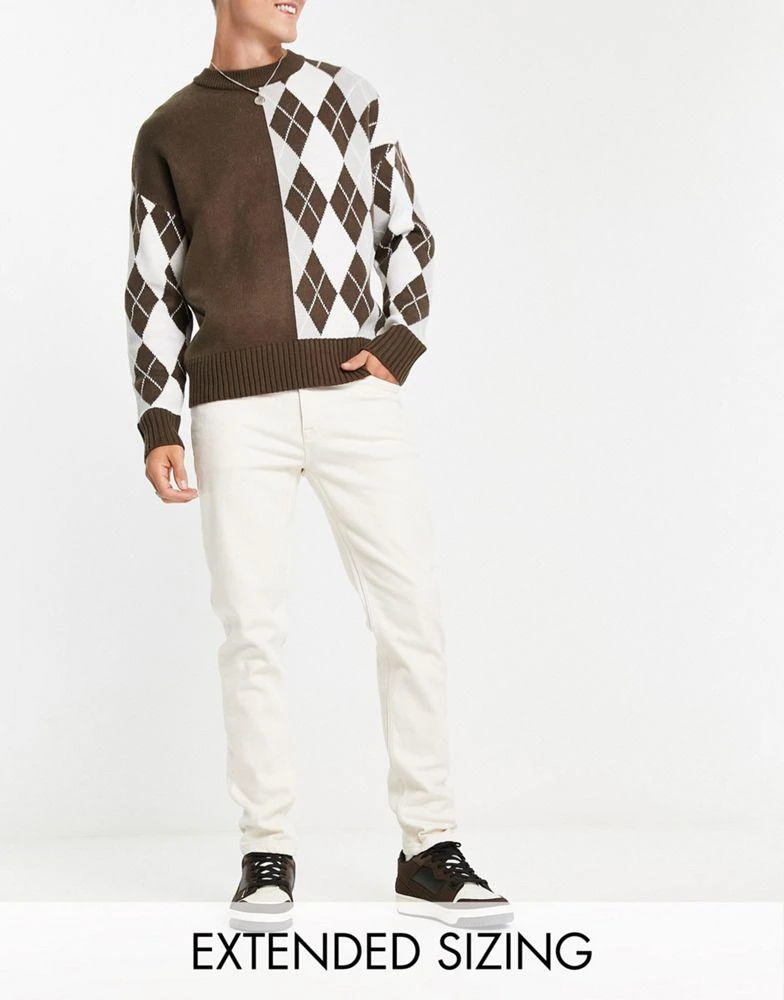 商品ASOS|ASOS DESIGN skinny jeans in ecru,价格¥162,第1张图片