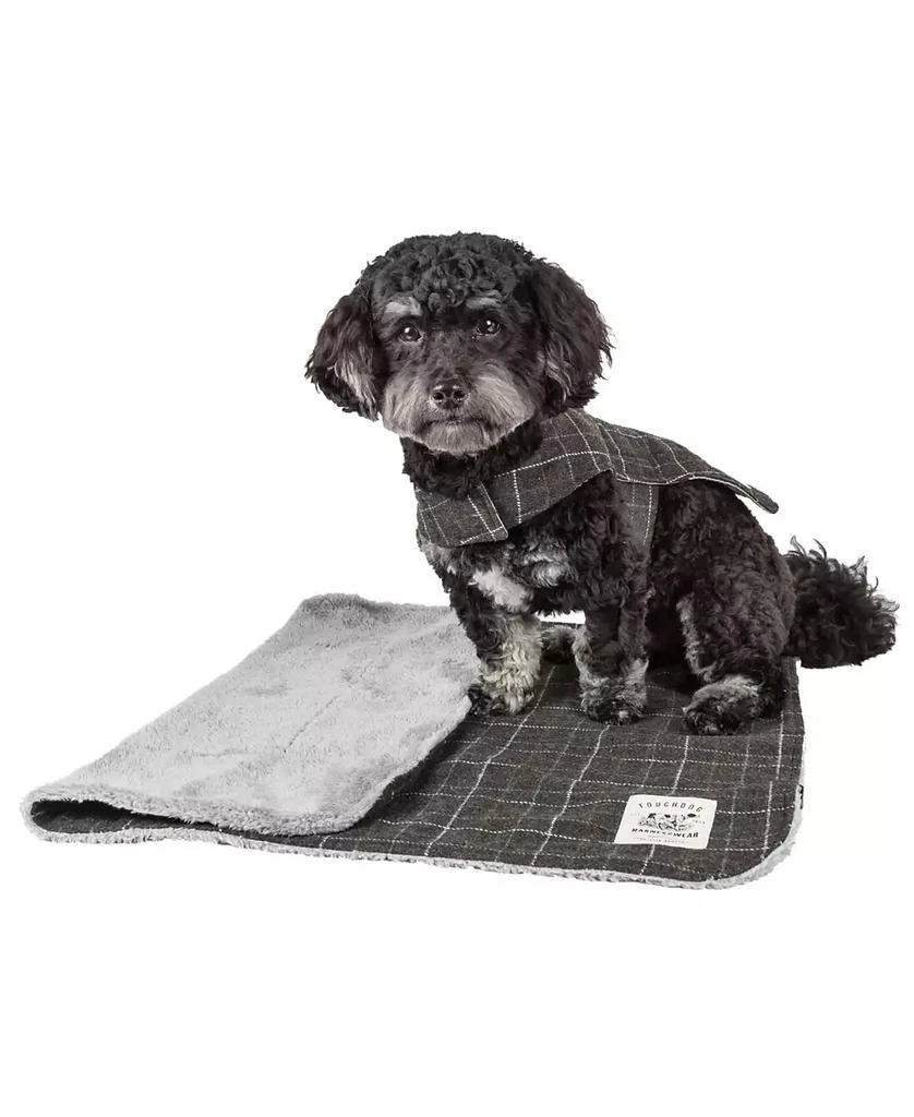 2-in-1 Windowpane Plaided Dog Jacket with Matching Reversible Dog Mat 商品