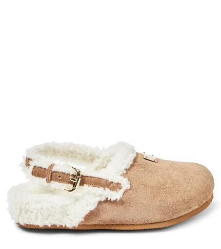 商品Dolce & Gabbana|Suede and faux fur mules,价格¥2226,第4张图片详细描述
