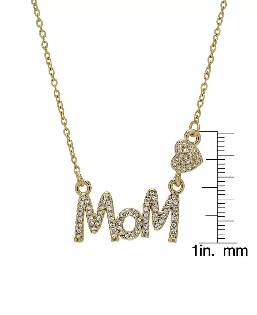 商品Macy's|14K Gold Plated Cubic Zirconia Mom and Heart Pendant Necklace,价格¥112,第2张图片详细描述