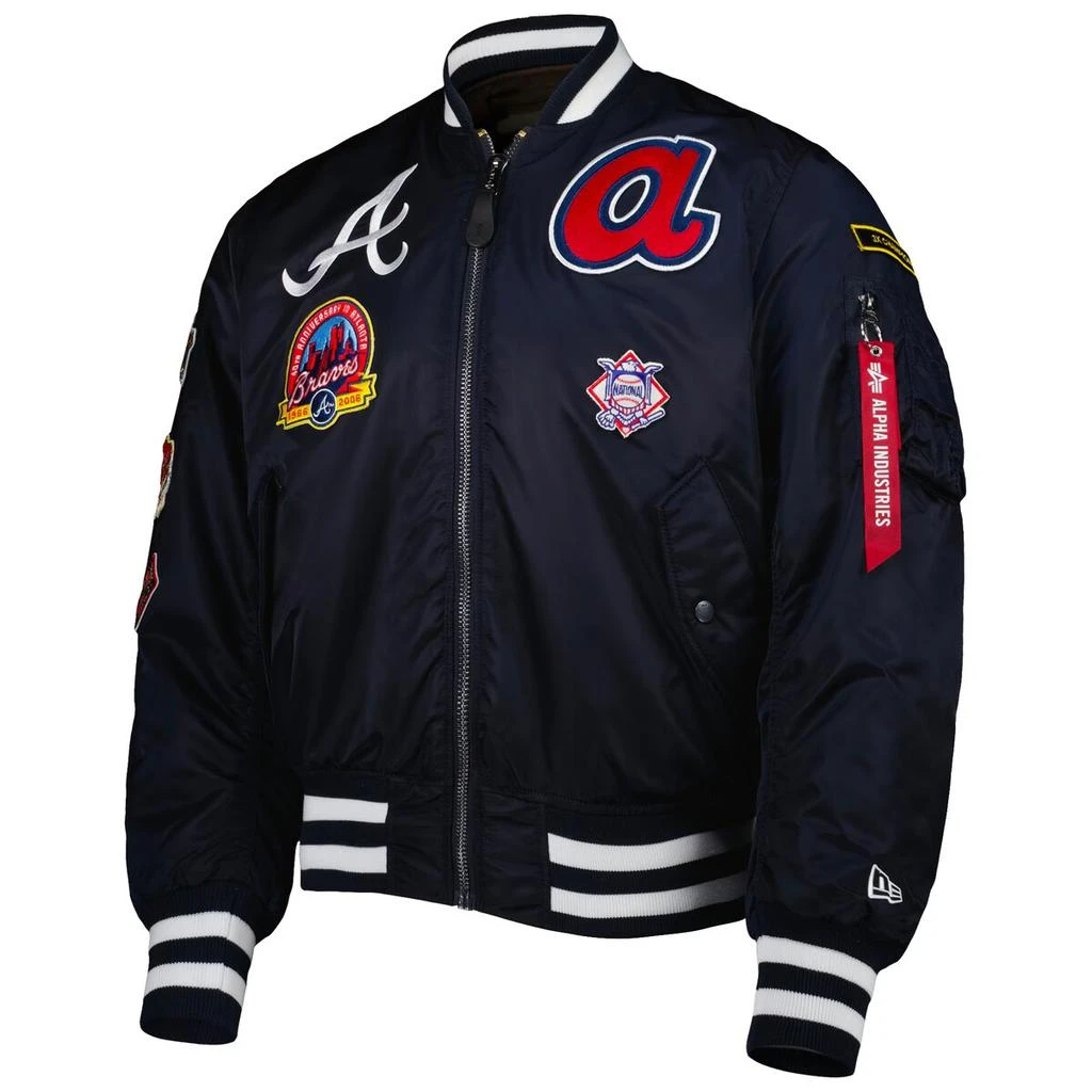 商品New Era|New Era x Alpha Industries Braves Reversible Full-Zip Bomber Jacket - Men's,价格¥1753,第1张图片