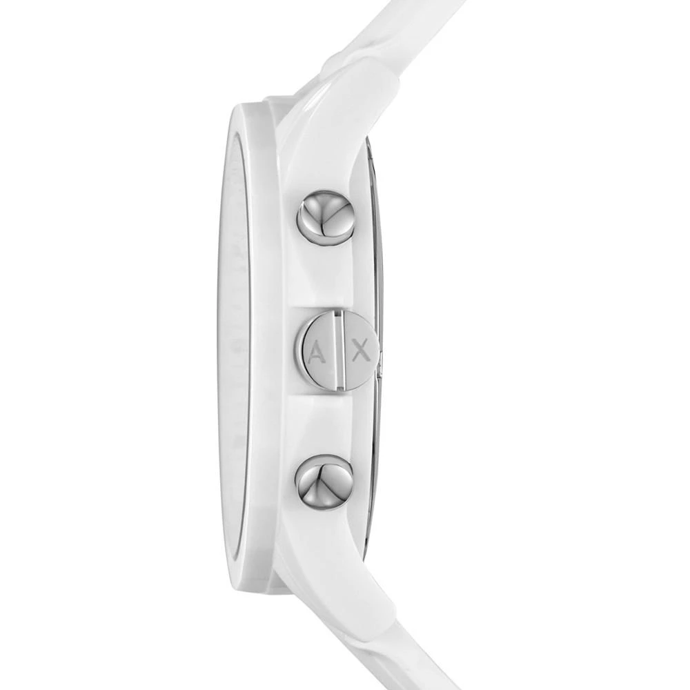 商品Armani Exchange|Unisex Chronograph White Silicone Strap Watch 44mm AX1325,价格¥1081,第2张图片详细描述