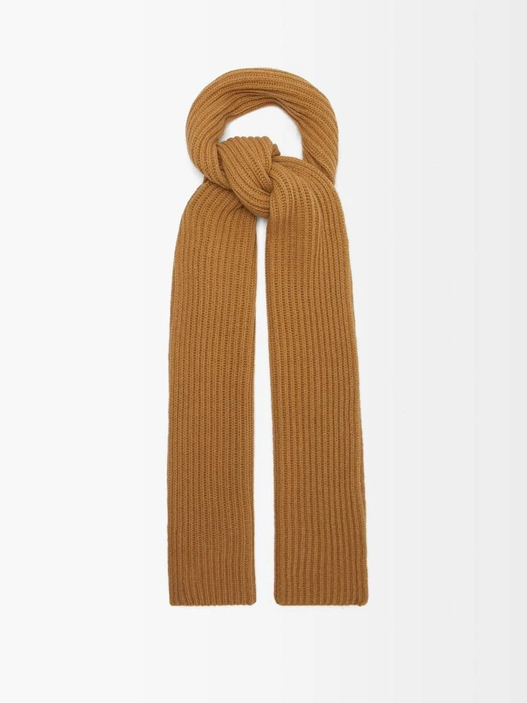商品Ganni|Ribbed-knit recycled wool-blend scarf,价格¥417,第1张图片
