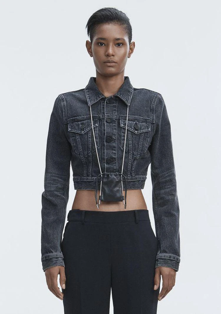 商品Alexander Wang|BARE CROPPED DENIM JACKET,价格¥1190,第2张图片详细描述