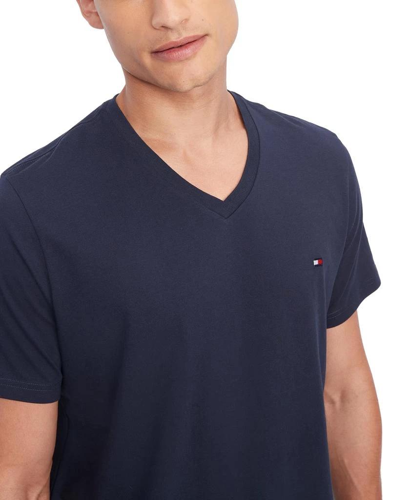 商品Tommy Hilfiger|Tommy Hilfiger Men's Flag V Neck Tee, Dark Navy, L,价格¥136,第3张图片详细描述