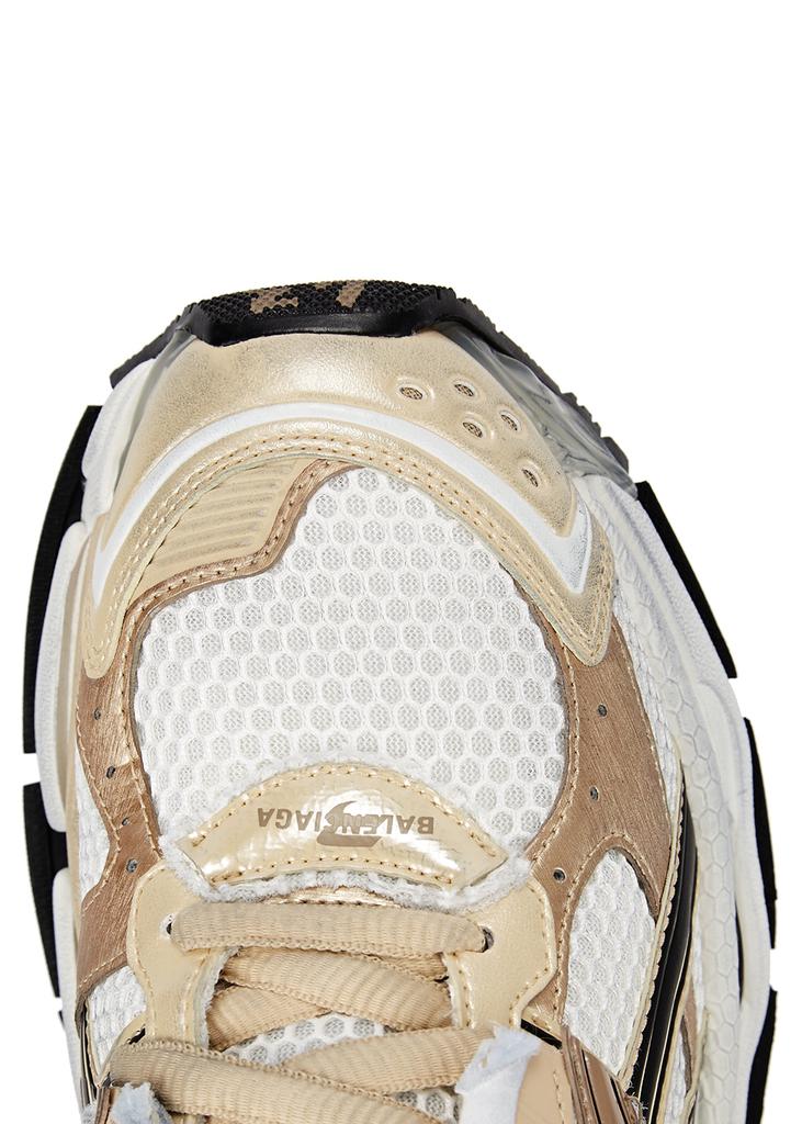 Runner gold distressed panelled mesh sneakers商品第4张图片规格展示