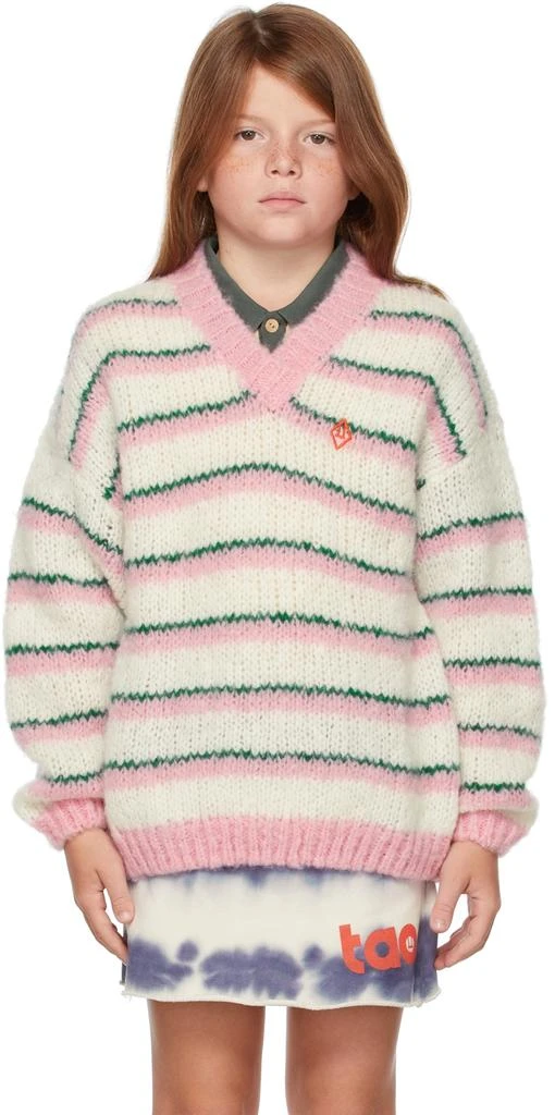 商品The Animals Observatory|Kids White & Pink Stripes Toucan Sweater,价格¥348,第2张图片详细描述