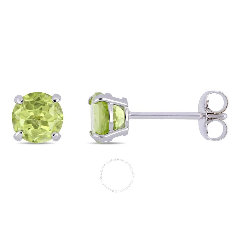 商品Amour|Peridot Stud Earrings In 14K White Gold,价格¥706,第1张图片