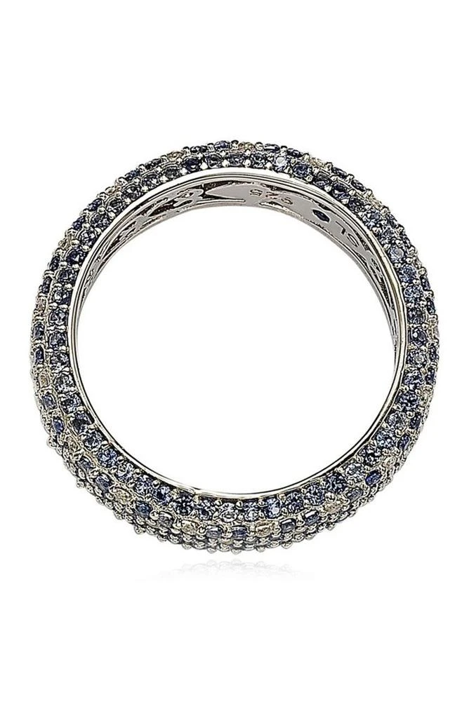 商品Suzy Levian|Sterling Silver Pavé Blue Sapphire & Created White Sapphire Ring,价格¥2609,第2张图片详细描述