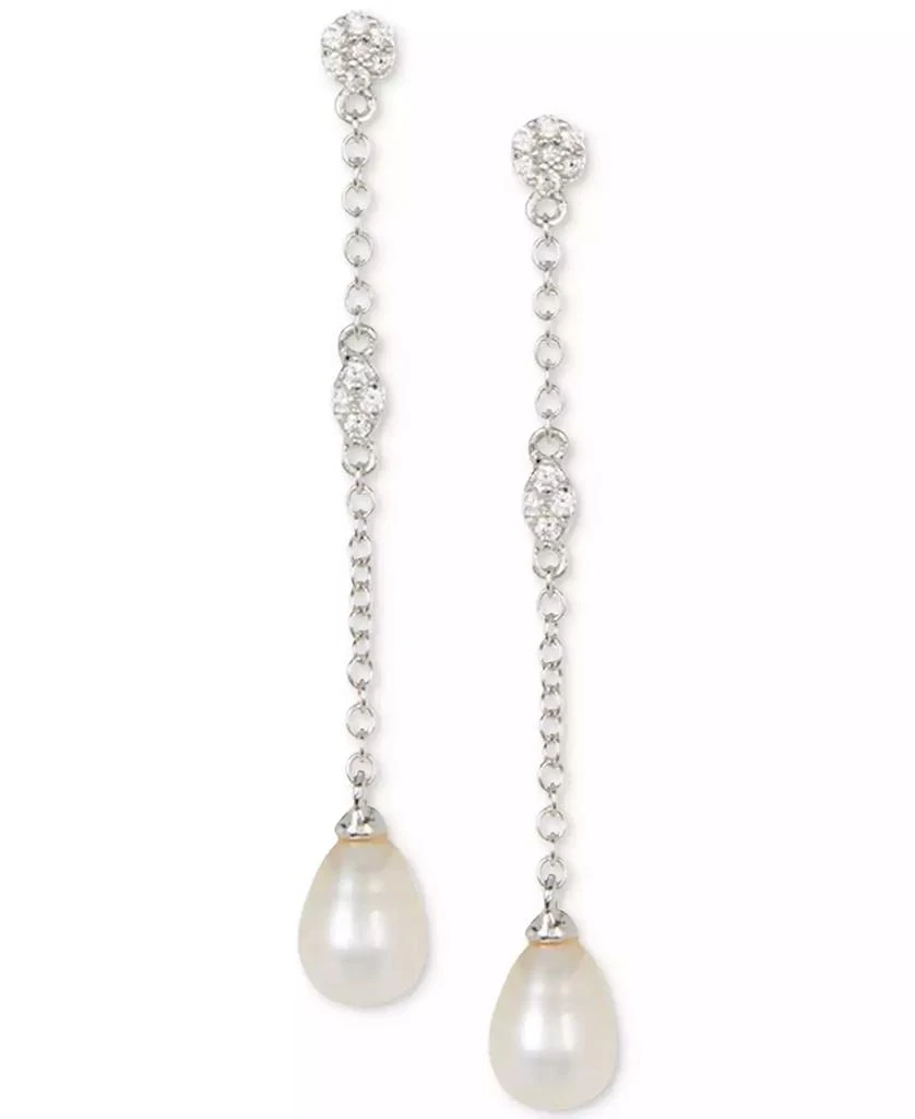 商品ADORNIA|Silver-Tone Freshwater Pearl (7mm) Drop Earrings,价格¥177,第1张图片