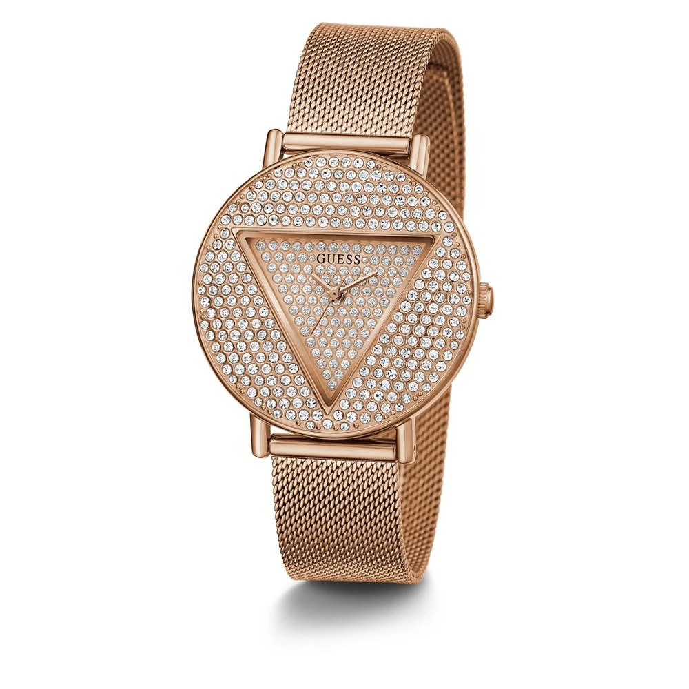 商品GUESS|Women's Quartz Rose Gold-Tone Stainless Steel Mesh Bracelet Watch 36mm,价格¥1311,第5张图片详细描述