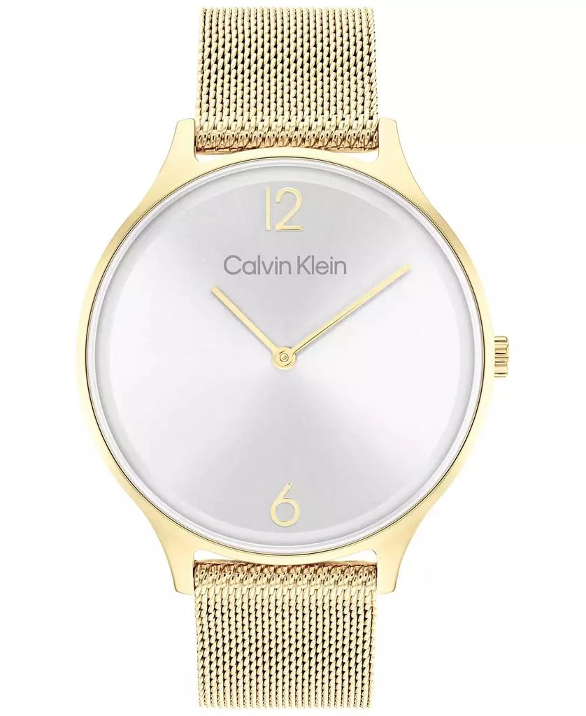 商品Calvin Klein|Gold-Tone Mesh Bracelet Watch 38mm,价格¥718,第1张图片