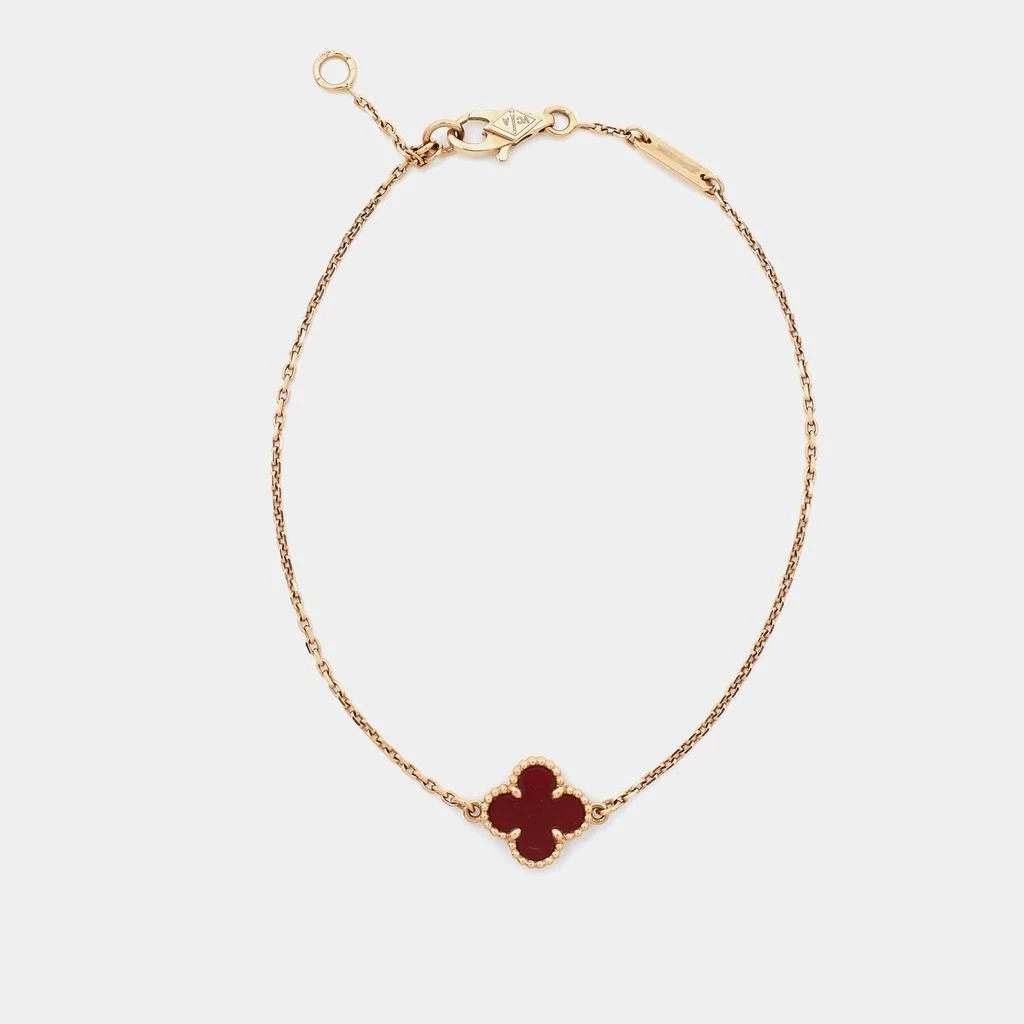 商品[二手商品] Van Cleef & Arpels|Van Cleef & Arpels Sweet Alhambra Carnelian 18k Rose Gold Bracelet,价格¥9987,第3张图片详细描述