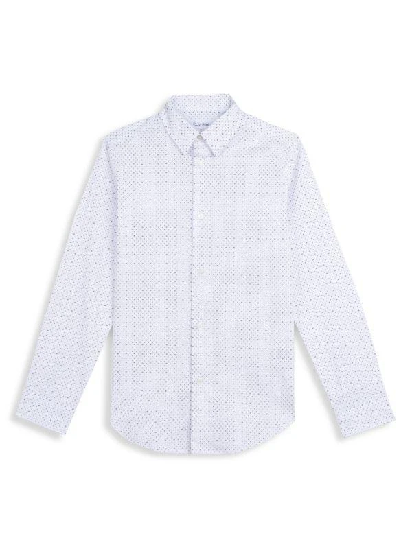 商品Calvin Klein|Boy's Husky Slim Fit Logo Polka Dot Shirt,价格¥225,第3张图片详细描述