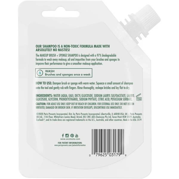 商品EcoTools|EcoTools Makeup Brush and Blending Sponge Shampoo Travel Size 100.6ml,价格¥33,第2张图片详细描述