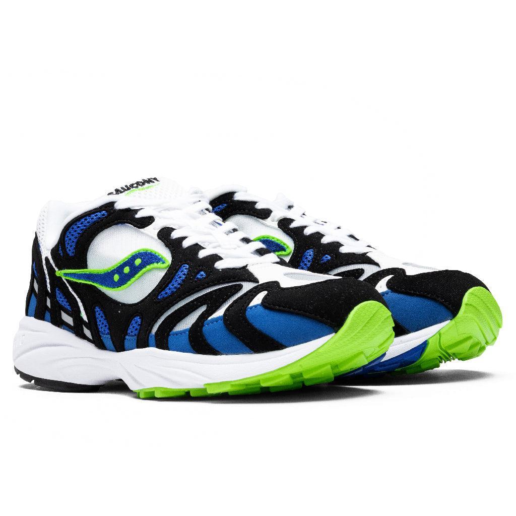 商品Saucony|Saucony Grid Azura 2000 OG - White/Blue/Lime,价格¥724,第4张图片详细描述