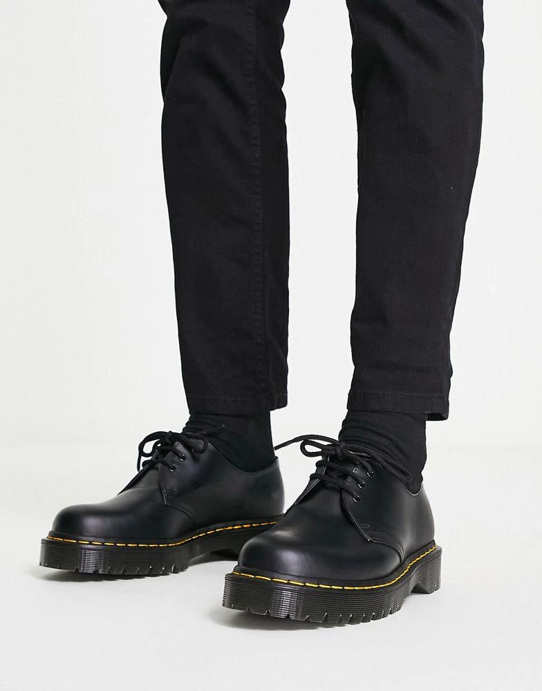 商品Dr. Martens|Dr Martens 1461 bex platform 3-eye shoes in black,价格¥1373,第2张图片详细描述